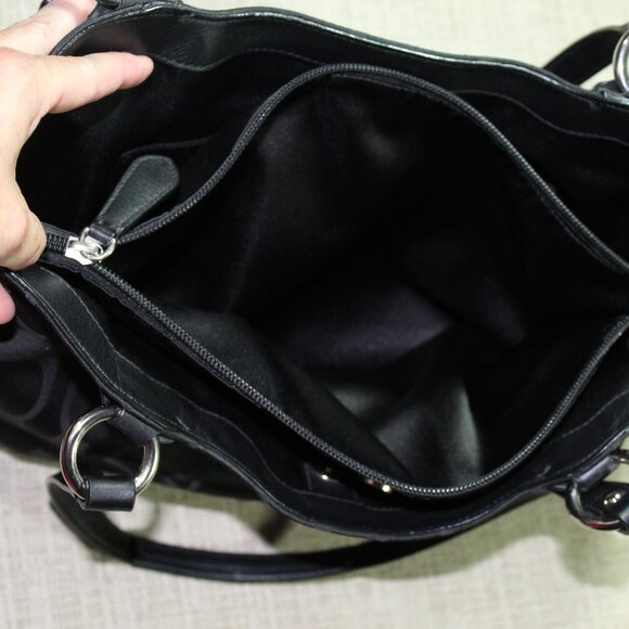 Black Coach Campbell Signature Carryall Purse - LIKE NEW - Picture 9 of 14